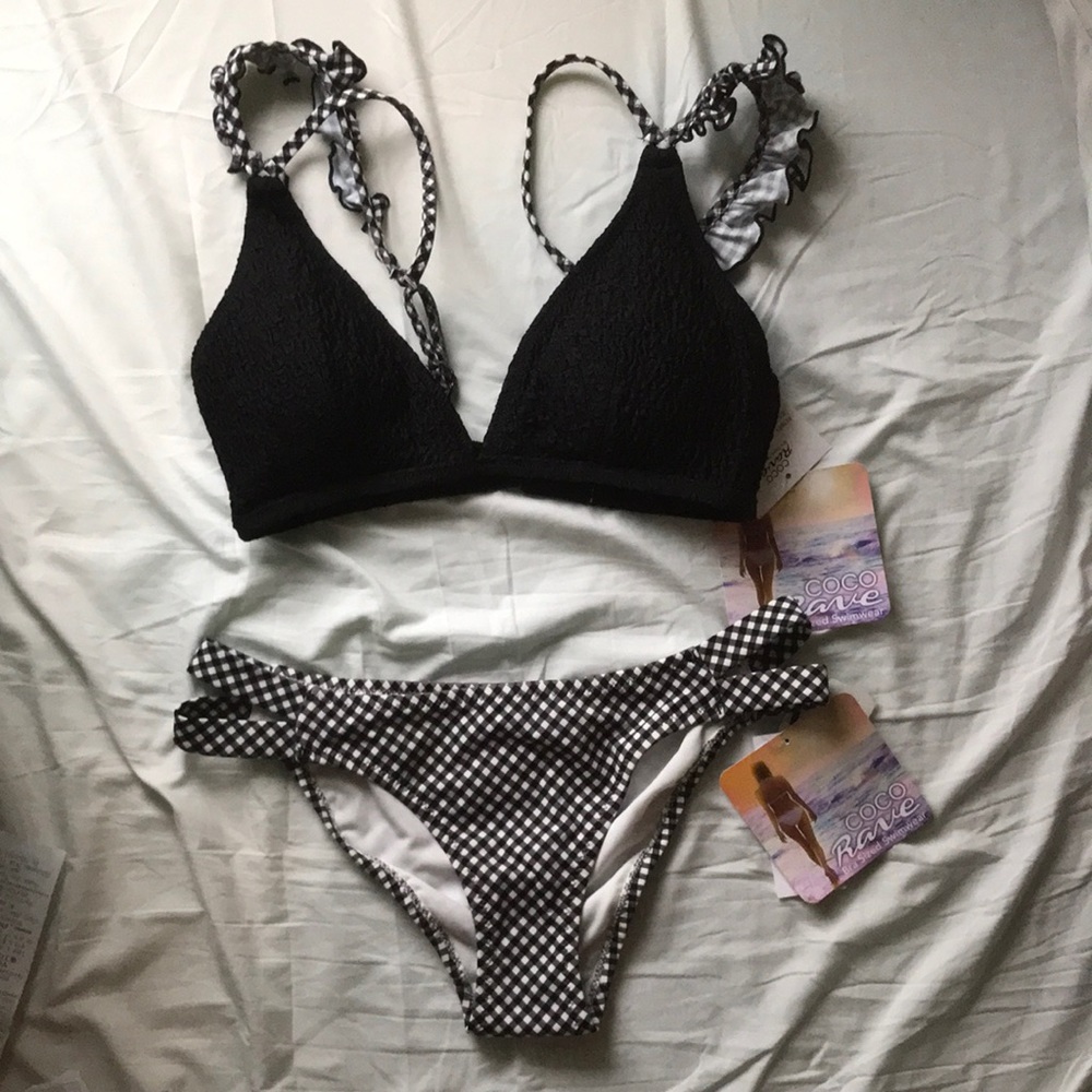 NWT Coco Rave Black and White Bikini